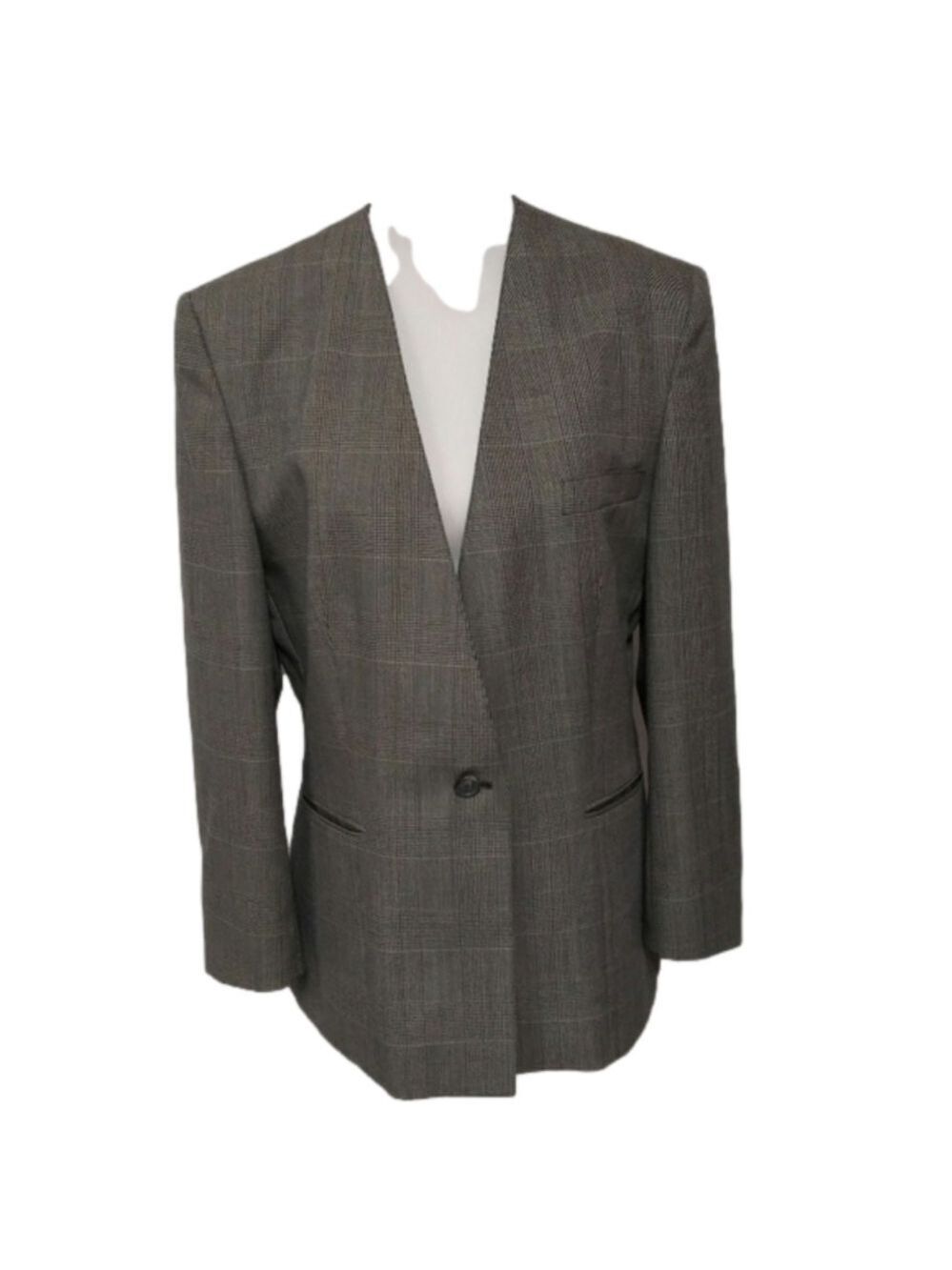 The Ragalia Collection Gray Glen Check Long Sleeve Single Breasted Suit Coat